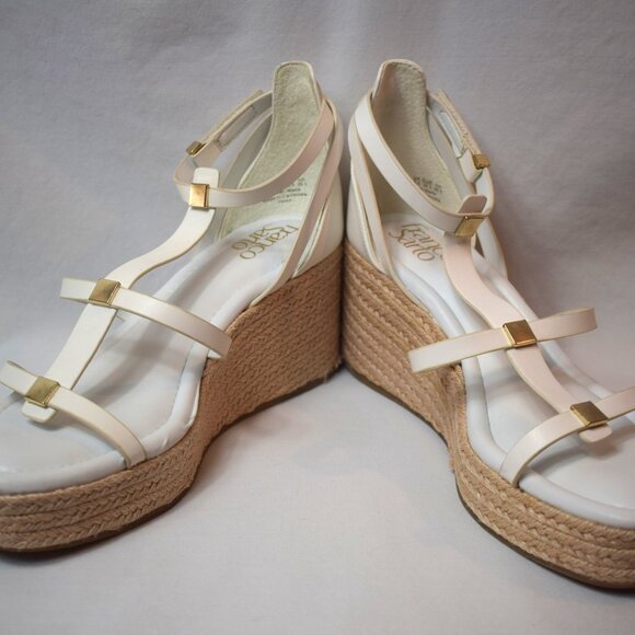 New Franco Sarto Pana Espadrille Wedge Sandals White Size 8.5M No Tags No Box - Picture 7 of 8